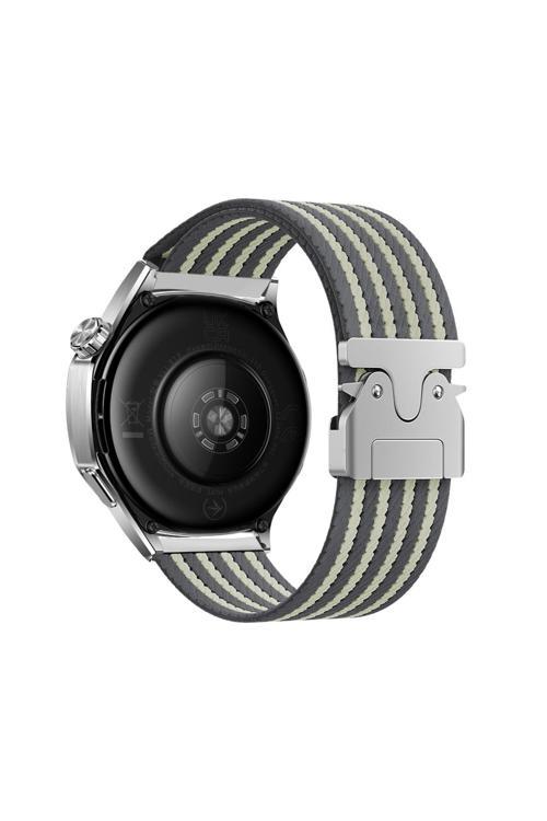 Amazfit Pace Zore Krd-133 22Mm Naylon Kumaş Hasır Örgülü Kordon - Gri
