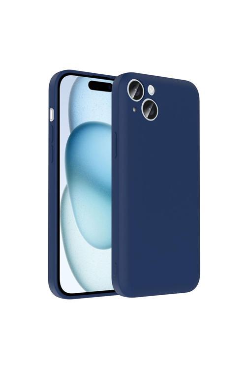 İphone 15 Plus Kılıf Kamera Korumalı Kartlık Hazneli Kth Vitra Kapak - Lacivert