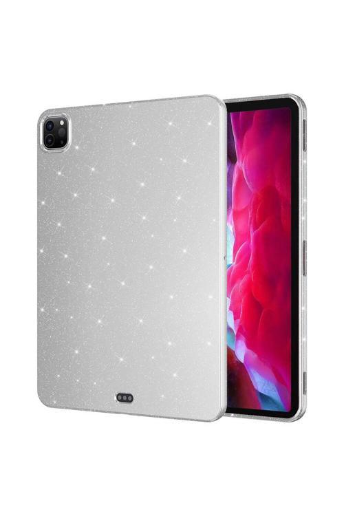 İpad Pro 11 2018 Simli Parlak Görünümlü Uyumlu Zore Tablet Koton Kılıf-Gümüş