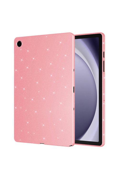 Galaxy Tab S9 Fe Simli Parlak Görünümlü Uyumlu Zore Tablet Koton Kılıf-Pembe