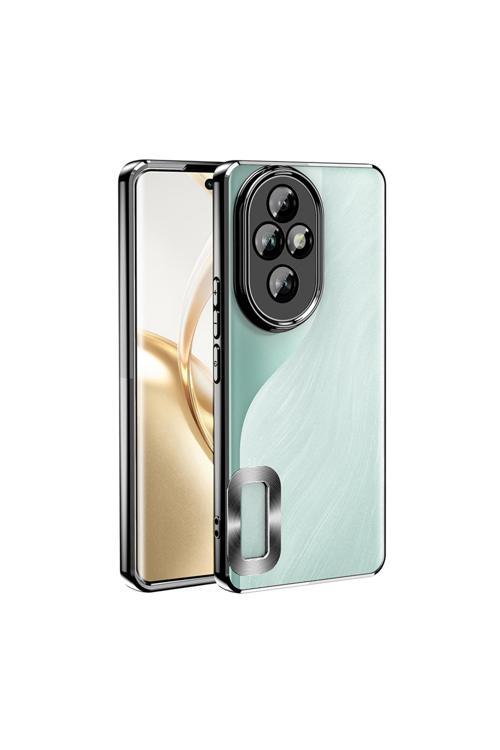 Honor 200 Kılıf Kamera Korumalı Logo Gösteren Zore Omega Kapak - Siyah
