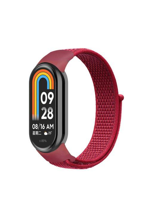 Xiaomi Mi Band 8 Zore Krd-03 Hasır Kordon-Kırmızı