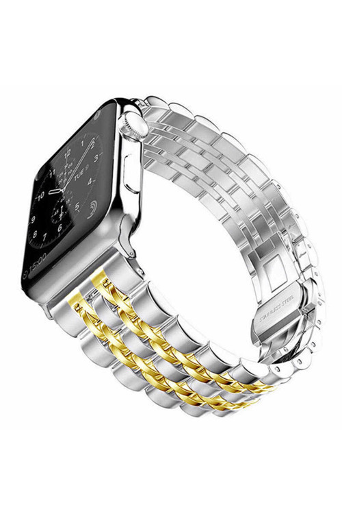 Watch 42Mm Uyumlu Krd-14 Metal Kordon Gold