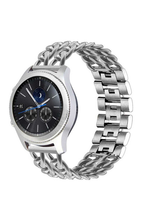 Gear S3 (22Mm) Uyumlu Krd-17 Metal Zore Kordon-Gümüş