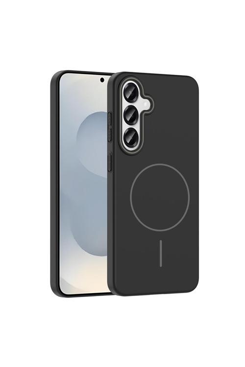 Galaxy S24 Kılıf Magsafe Şarj Özellikli Zore Ruby Silikon Kapak - Siyah