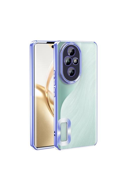 Honor 200 Uyumlu Kılıf Kamera Korumalı Logo Gösteren Omega Kapak - Sierra Mavi