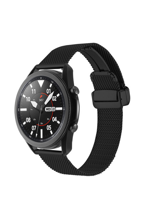 Xiaomi Amazfit Pace Uyumlu Krd-85 22Mm Metal Zore Kordon-Siyah