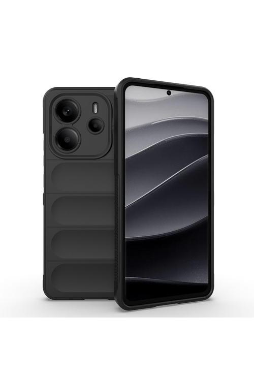 Redmi Note 14 4G Kılıf Esnek Tpu Oyuklu Arka Yüzey Tasarımlı Sys Etnik Silikon Kapak - Siyah