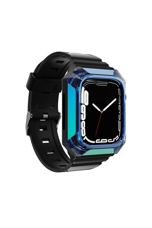 Watch 40Mm Uyumlu Krd-88 Sert Pc Kasa Koruyuculu Uyumlu Zore Kordon-Mavi