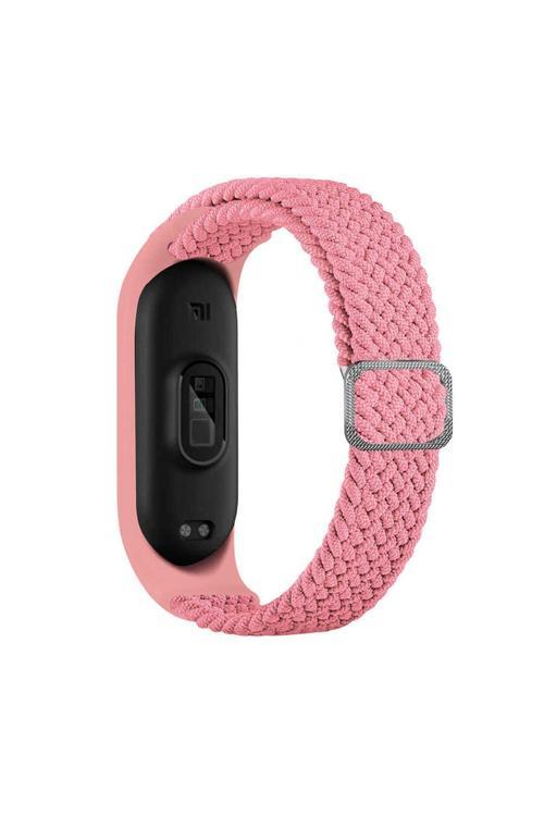 Xiaomi Mi Band 4 Uyumlu Krd-49 Örgü Zore Kordon-Pembe