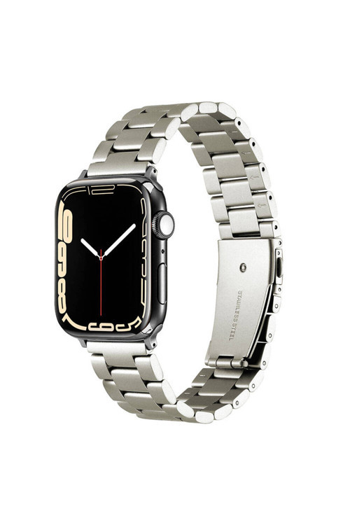 Apple Watch 38Mm Uyumlu Kordon Paslanmaz Metal Titanyum Baklalı Zore Krd-93 Kayış
