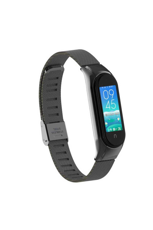 Xiaomi Mi Band 6 Uyumlu Krd-06 Metal Kordon-Siyah