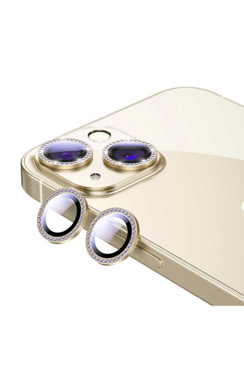 İphone 13 Mini Uyumlu Zore Cl-06 Kamera Koruyucu-Gold