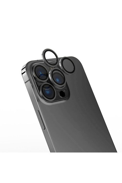 İphone 15 Pro Max Uyumlu Cl-13 Kamera Koruyucu-Koyu Gri