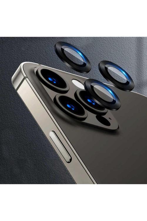 İphone 12 Pro Max Uyumlu Zore Cl-07 Kamera Koruyucu-Siyah