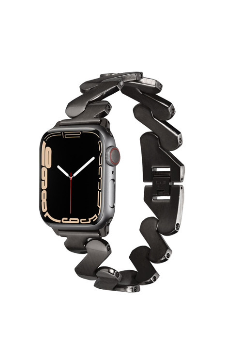 Watch Ultra 49Mm Kordon Uyumlu Krd-80 Metal Strap Kayış Clo- Siyah