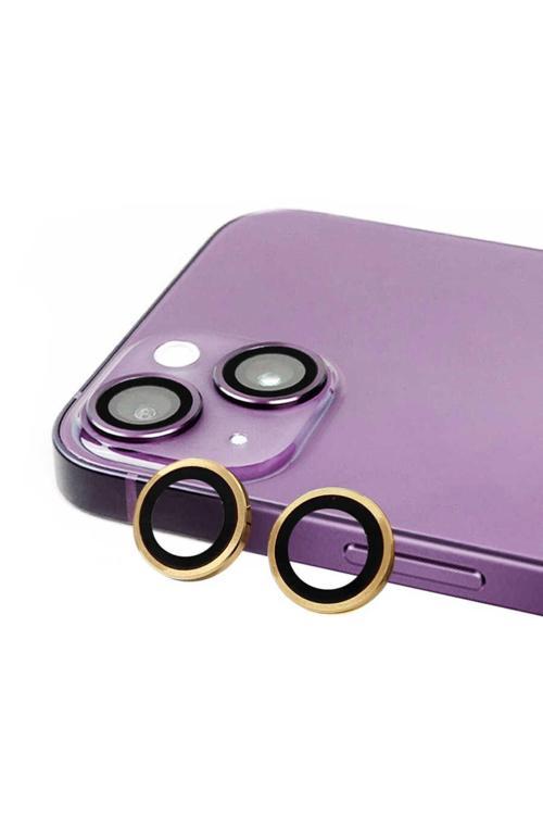 İphone 14 Uyumlu Zore Cl-07 Kamera Koruyucu-Gold