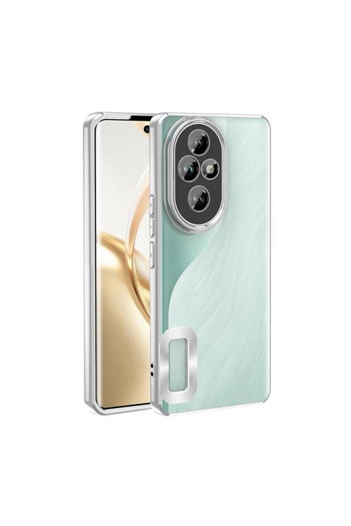 Honor 200 Kılıf Kamera Korumalı Logo Gösteren Zore Omega Kapak - Gümüş
