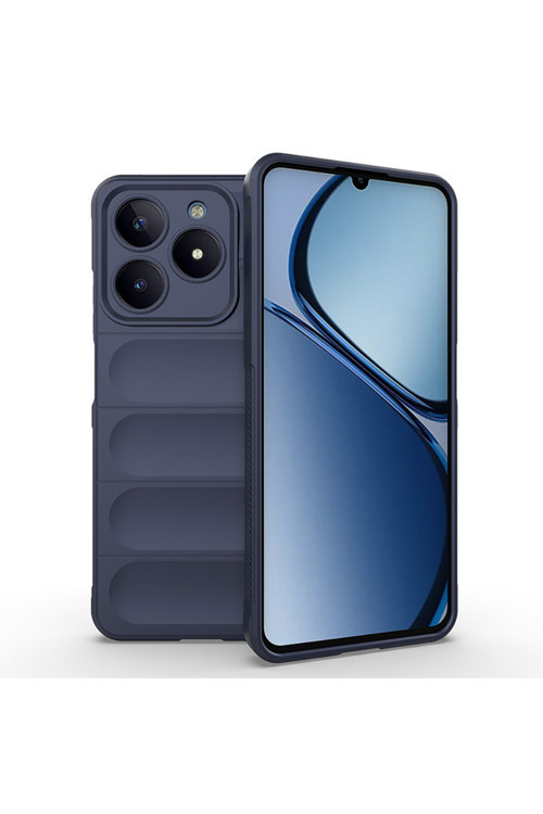 Realme C61 Kılıf Esnek Tpu Oyuklu Arka Yüzey Tasarımlı Sys Etnik Silikon Kapak - Lacivert