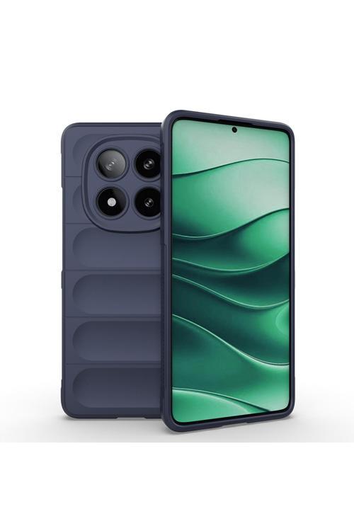 Redmi Note 14 Pro 5G Kılıf Esnek Tpu Oyuklu Arka Yüzey Tasarımlı Sys Etnik Silikon Kapak - Lacivert