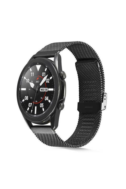 Galaxy Watch 46Mm Uyumlu Krd-45 22Mm Metal Zore Kordon-Siyah