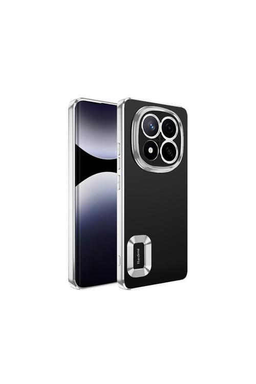 Poco X7 Kılıf Kamera Korumalı Logo Gösteren Kth Omega Kapak - Gümüş