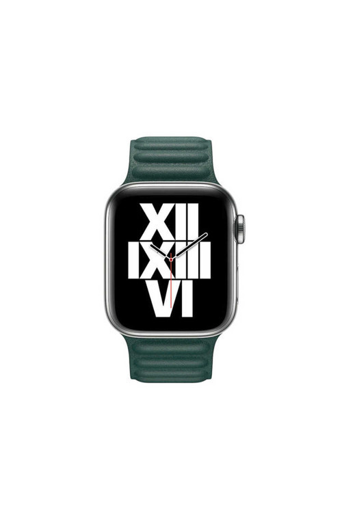 Watch Ultra 49Mm Kordon Uyumlu Krd-34 Deri Strap Kayış-Btz-Koyu Yeşil