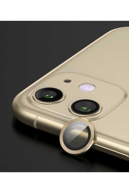 İphone 12 Uyumlu Zore Cl-07 Kamera Koruyucu-Gold