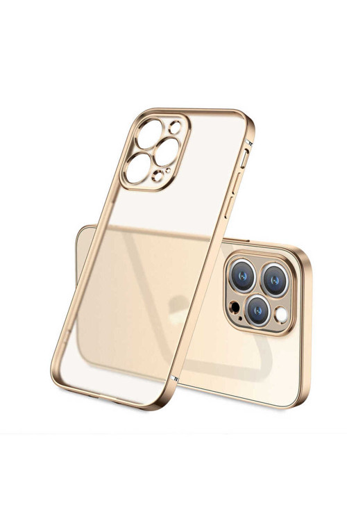 İphone 13 Pro Max Uyumlu Csk Mat Gbox Kılıf-Gold