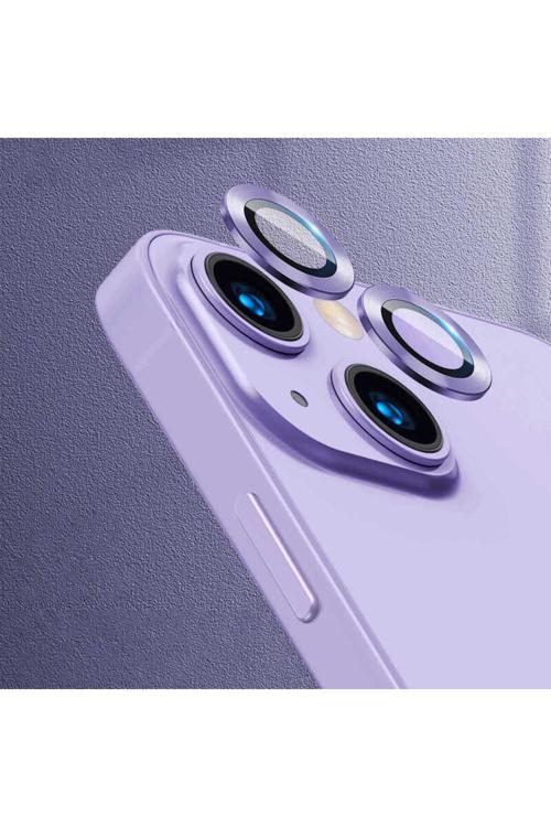 İphone 13 Uyumlu Uyumlu Cl-07 Kamera Koruyucu-Mor