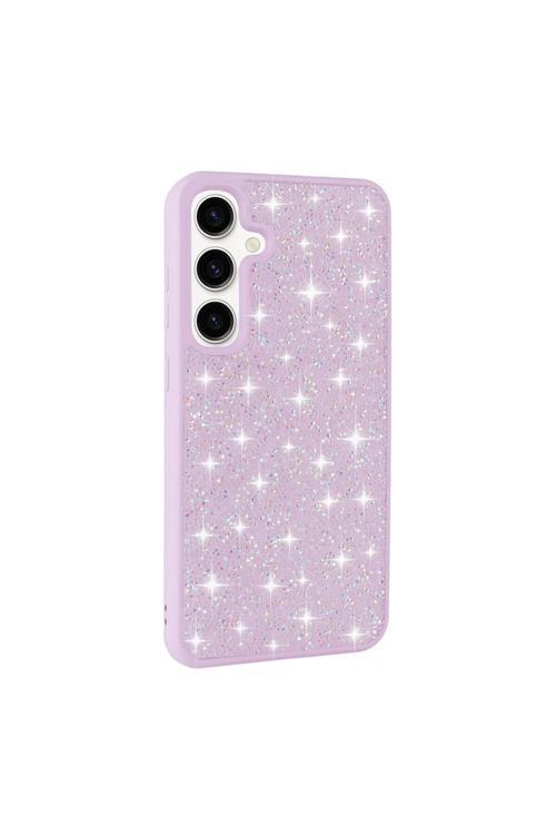Galaxy S24 Uyumlu Parlak Taşlı Tasarım Pırlanta Zore Kılıf-Lila