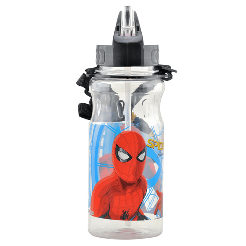 Spiderman 500 ml Şeffaf Kırılmaz Matara - 78778 Orjinal Lisanslı Örümcek Adam Matara Suluk Pratik Kapak