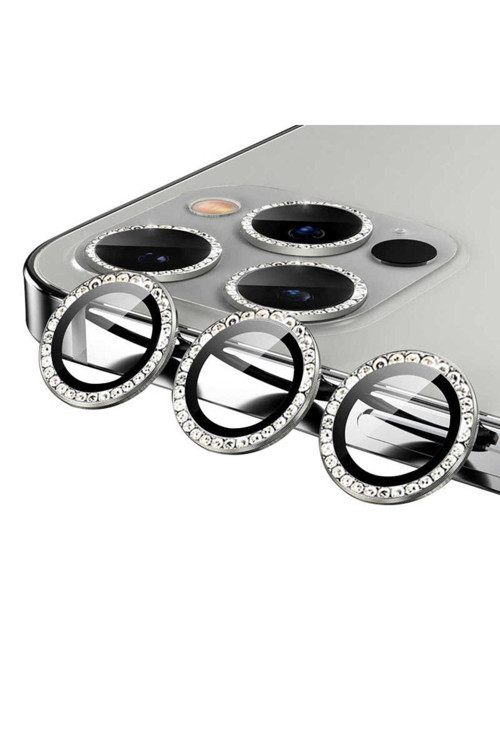 İphone 11 Pro Uyumlu Cl-06 Kamera Koruyucu-Gümüş