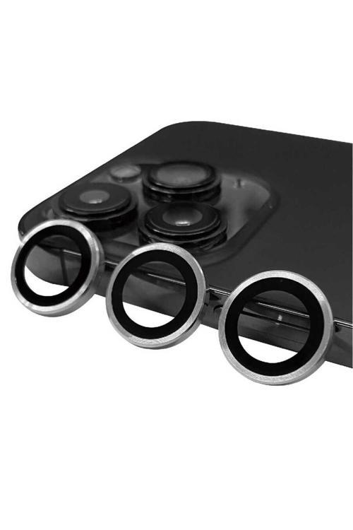 İphone 14 Pro Uyumlu Cl-07 Kamera Koruyucu-Gümüş