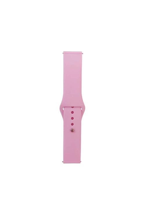 Xiaomi Amazfit Pace Band Serisi 22Mm Klasik Kordon Silikon Strap Kayış-Pembe