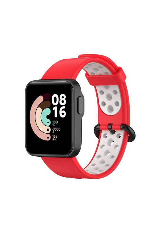 Xiaomi Redmi Watch 2 Lite Krd-02 Uyumlu Kordon Fpt Kırmızı-Beyaz