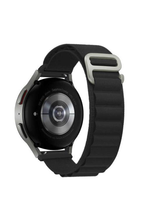 Gear S3 (22Mm) Uyumlu Krd-74 22Mm Hasır Zore Kordon-Siyah