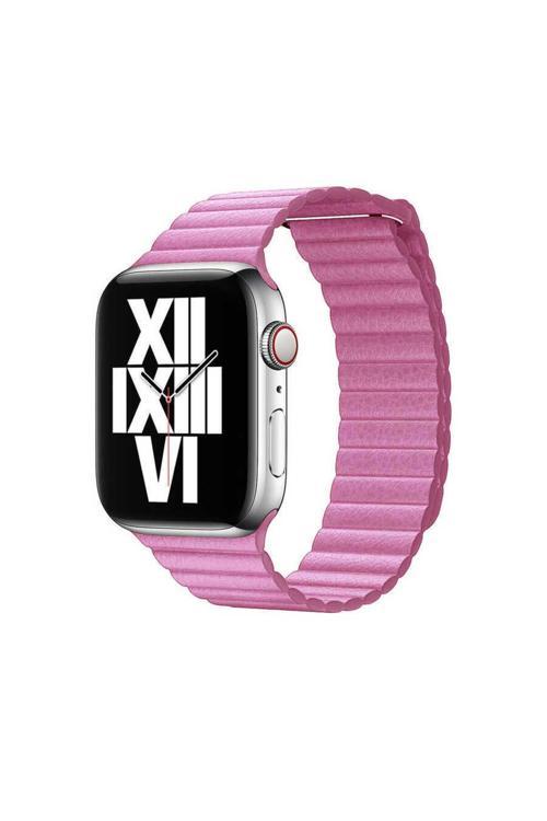 Watch 38Mm Uyumlu Krd-09 Deri Lop Kordon-Pembe