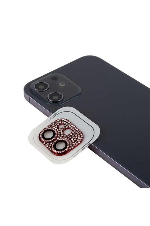 İphone 12 Uyumlu Zore Cl-08 Kamera Koruyucu-Kırmızı