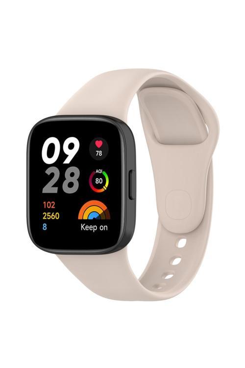 Xiaomi Redmi Watch 3 Uyumlu Krd-81 Uyumlu Zore Kordon-Krem