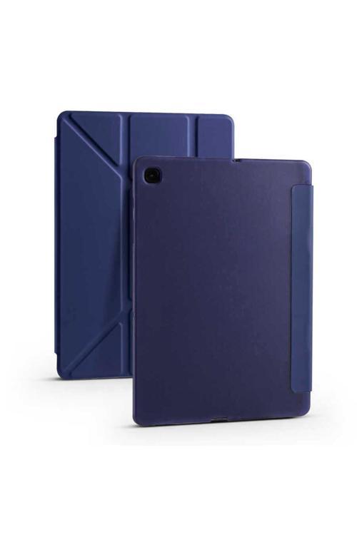 Galaxy Tab A7 10.4 T500 2020 Kılıf  Uyumlu Zore Tri Folding Kalem Bölmeli Standlı Kılıf-Lacivert