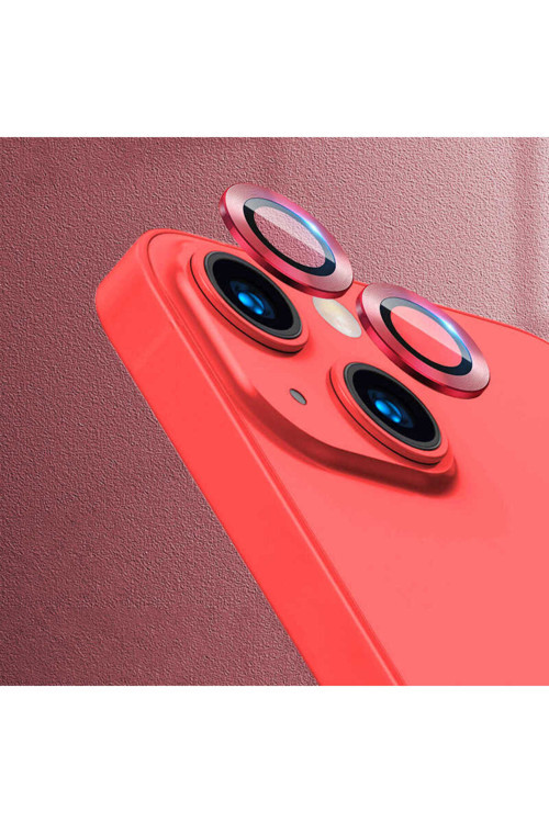 İphone 13 Mini Uyumlu Cl-02 Kamera Koruyucu-Kırmızı