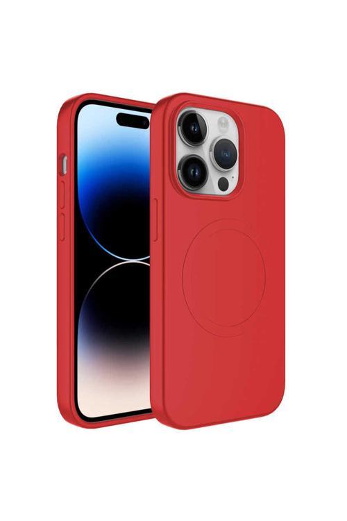 İphone 12 Pro Max Uyumlu Magsafe Wireless Şarj Özellikli Pastel Renk Silikon Plas Kılıf-K