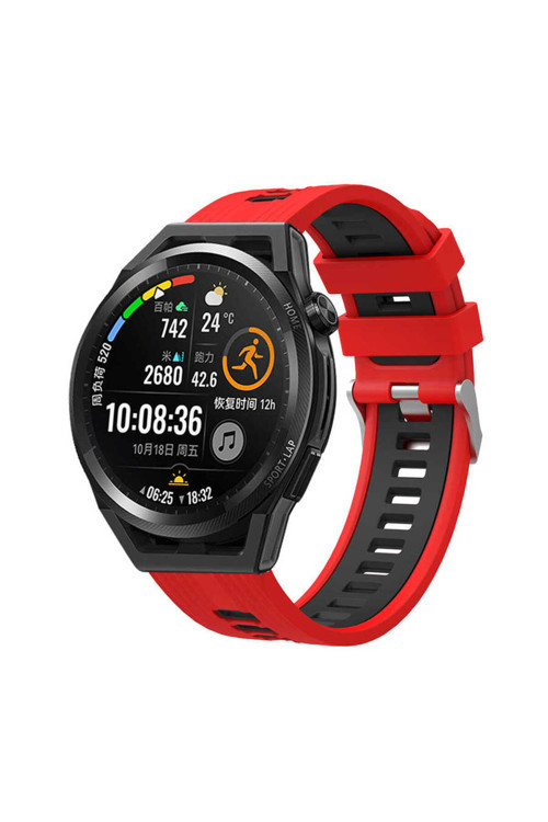 Gear S2 Krd-55 Uyumlu Kordon-Kırmızı-Siyah