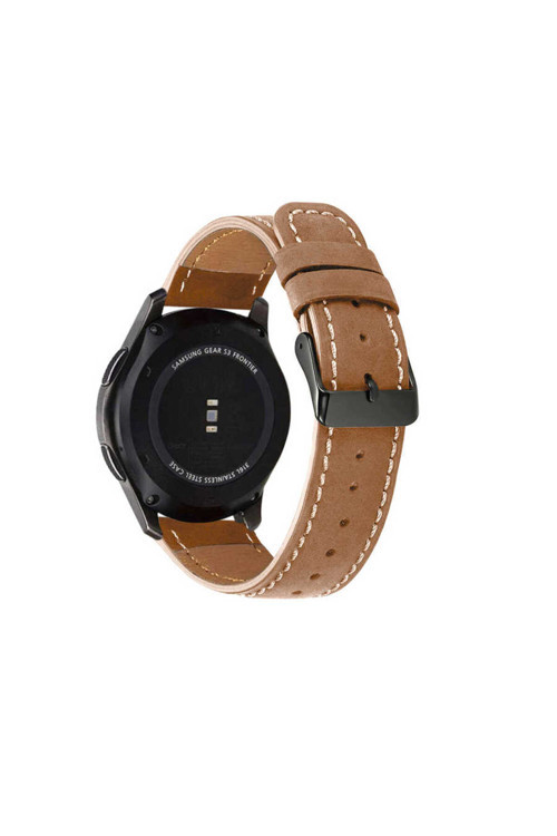 Galaxy Watch 46Mm 22Mm Uyumlu Krd-29 Deri Zore Kordon-Kahverengi