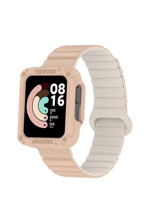 Xiaomi Redmi Watch 1 Silikon Kordon Zore Krd-105 Strap Kayış-Pudra