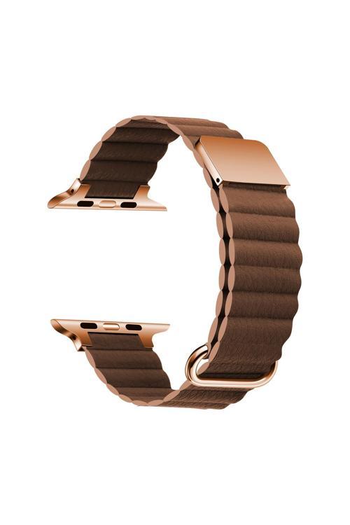 Watch 7 41Mm Uyumlu Krd-78 Pu Deri Kordon Strap Kayış Clo- Kahverengi