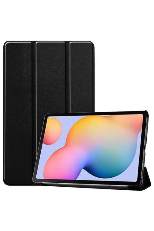 Galaxy Tab S7 Plus T970  Uyumlu Zore Smart Cover Standlı 1-1 Kılıf-Siyah