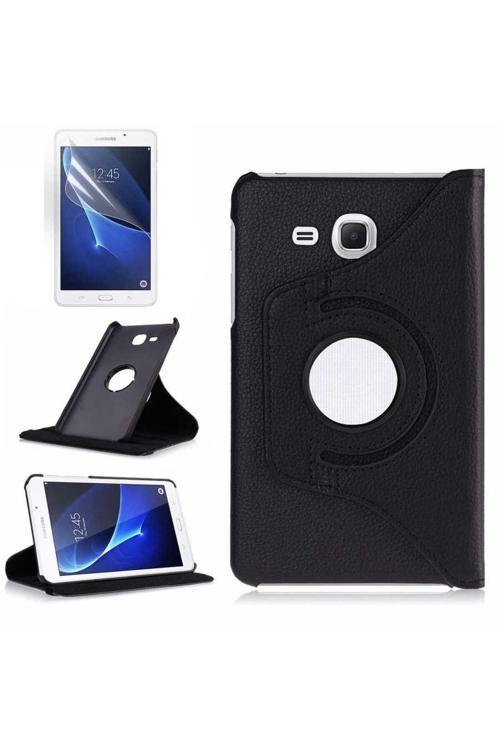 Galaxy Tab 4 T280  Zore Dönebilen Standlı Kılıf-Siyah