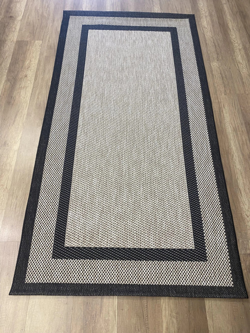 1149 Bej Siyah Sisal Plus Jüt Halı